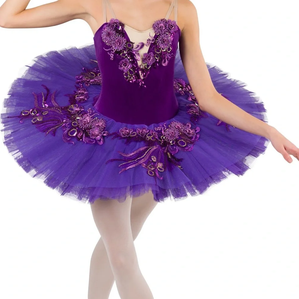 Costume Gallery Childs Large 10-14 Purple Professional Ballerina Tutu Leotard